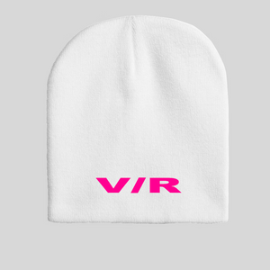 V/R Logo Acrylic Knit Beanie Hot Pink