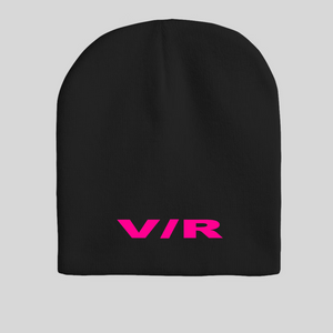 V/R Logo Acrylic Knit Beanie Hot Pink